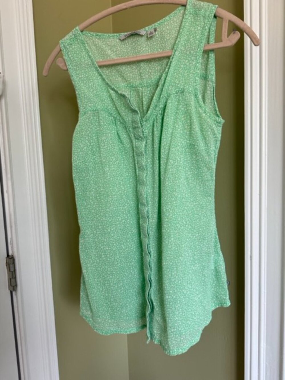Toad & Co Green Floral Sleeveless Button Front Top - Size S (Fits M)